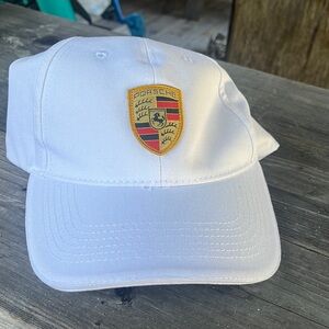New Porsche baseball hat white